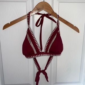 Red Lace Bikini Top
